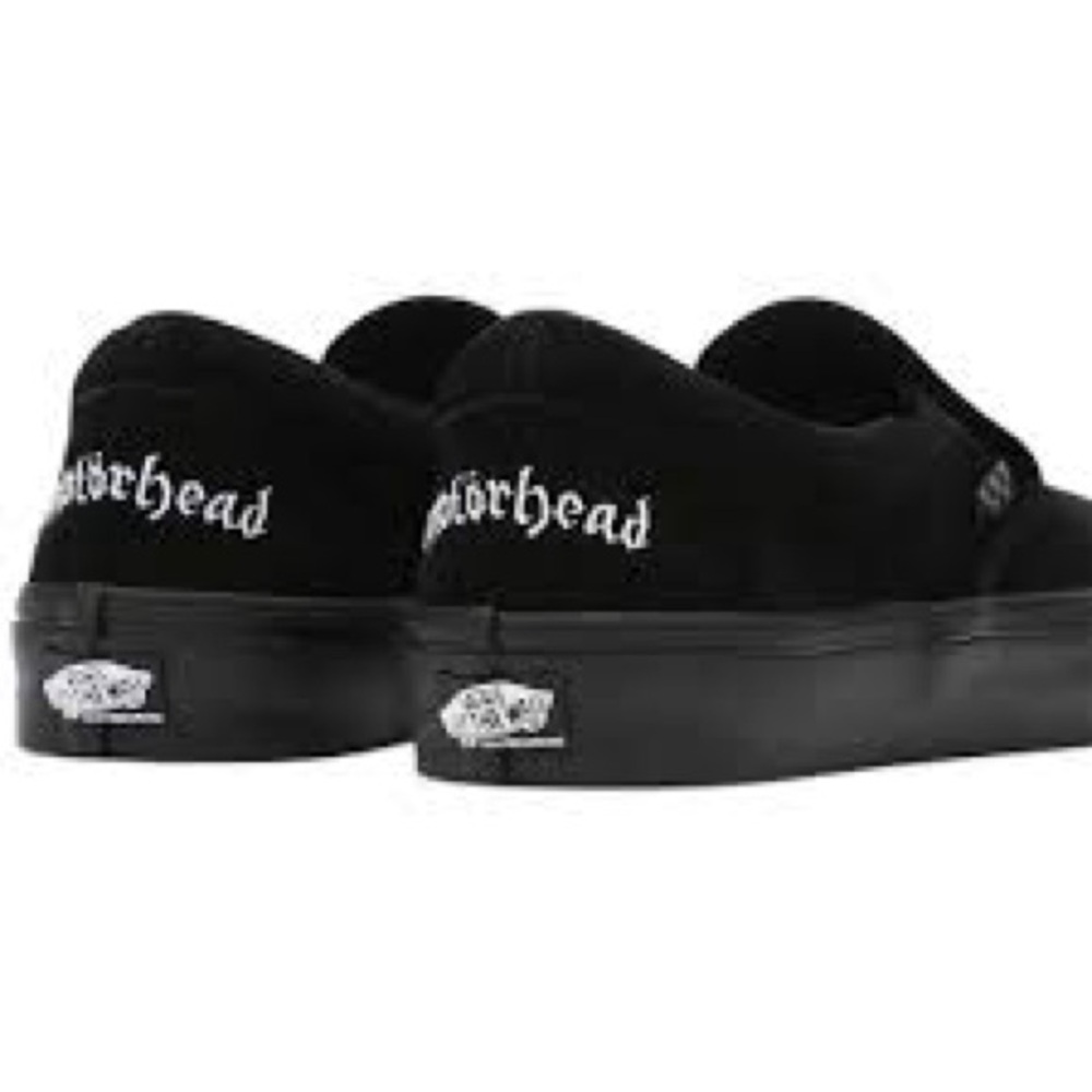 NWOT Black Slip-On MOTÖRHEAD  Vans with Embroidered Logo
